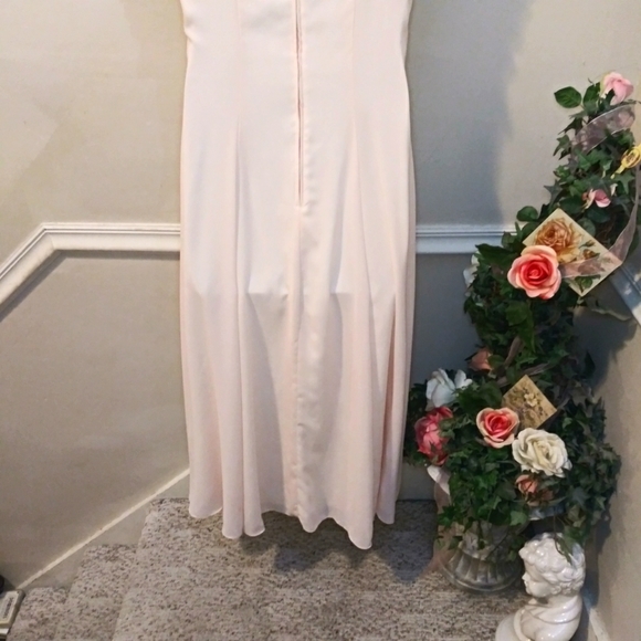 Vintage Scott McClintock Pale Pink Off Shoulder Special Occasion Chiffon Gown - Picture 6 of 8